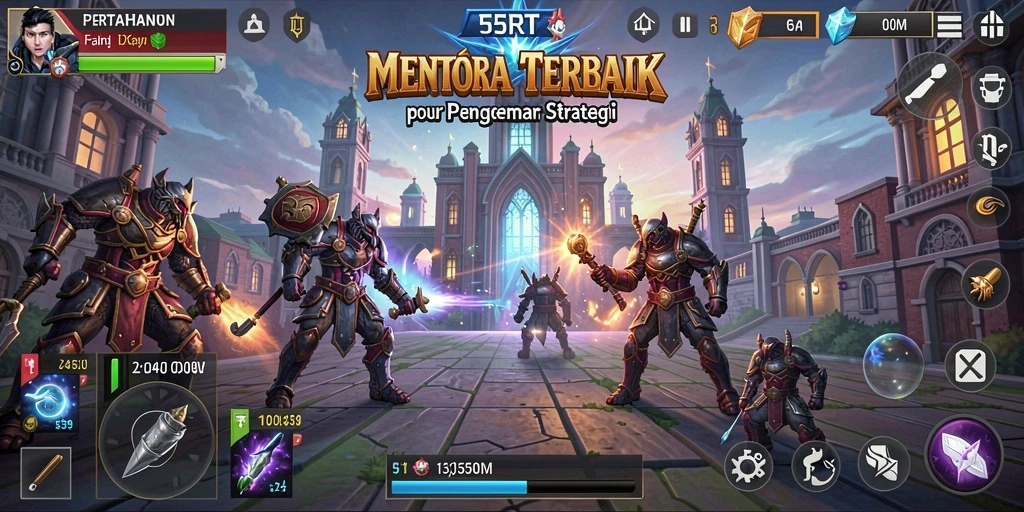 Tangkapan layar menunjukkan aksi pertahanan menara yang intens di 55RT.