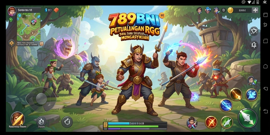Tangkapan layar menunjukkan aksi mendebarkan dalam RPG 789BNI.