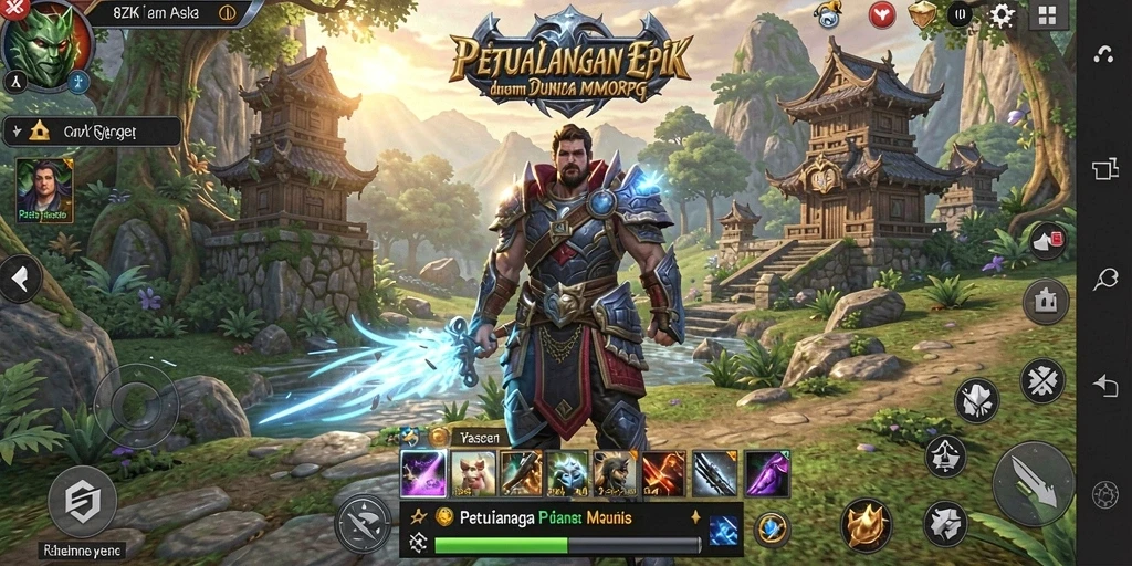Tampilan gameplay 8ZK yang menakjubkan di dunia MMORPG.