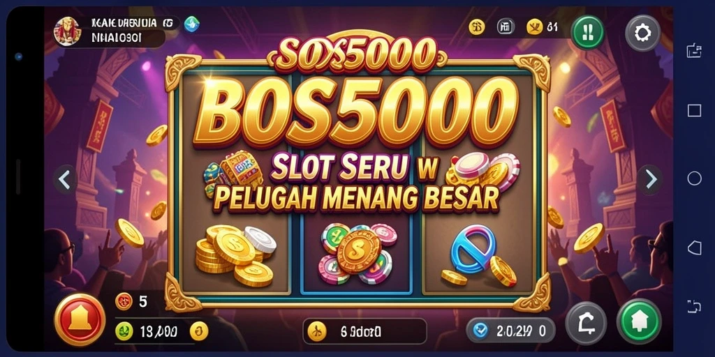 Screenshot utama BOS5000 menampilkan gameplay Slot yang mendebarkan.