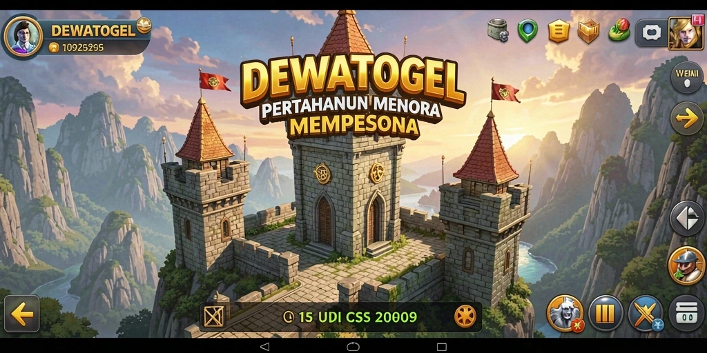 Screenshot menunjukkan gameplay seru menara pertahanan di DEWATOGEL.