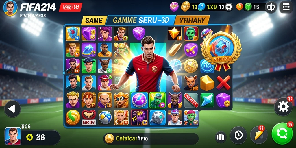 Tampilan gameplay seru FIFA234 dengan kombinasi elemen Match-3.