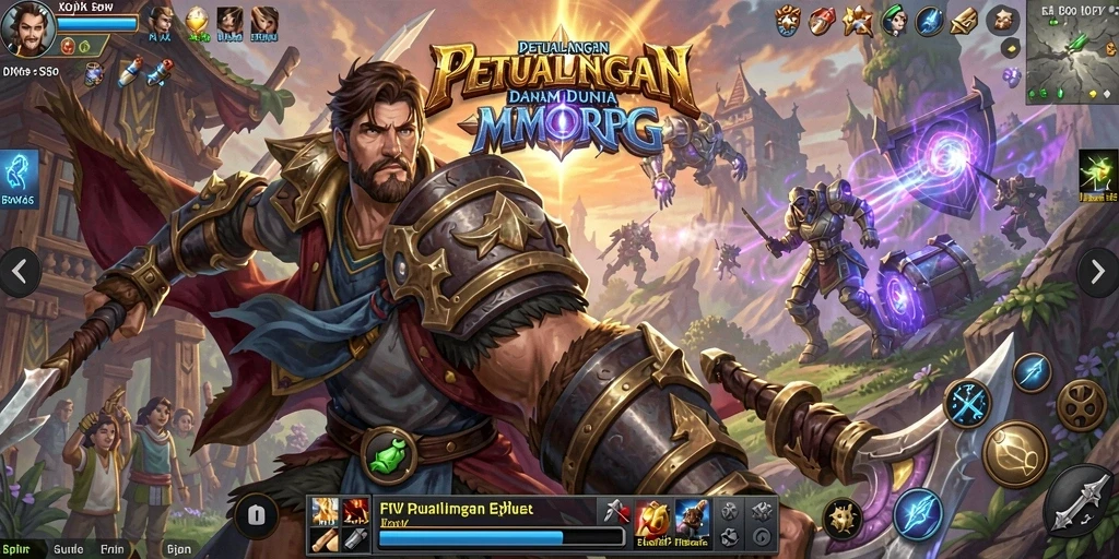 Tampilan gameplay menarik dari dunia MMORPG yang luas.