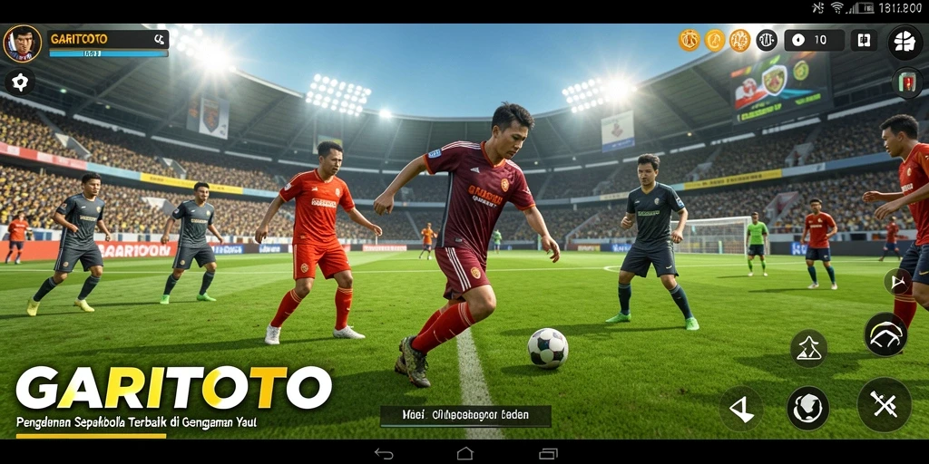 Screenshot GARITOTO menampilkan aksi permainan sepakbola yang seru.