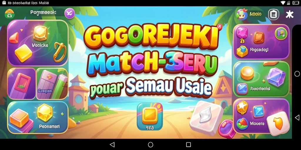 Tampilan gameplay seru dalam permainan Match-3 GOGOREJEKI.