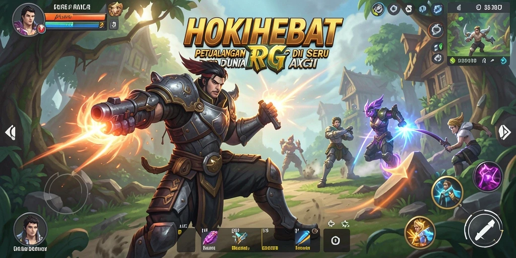 Screenshot HOKIHEBAT menampilkan pertarungan epik dalam gameplay ARPG.