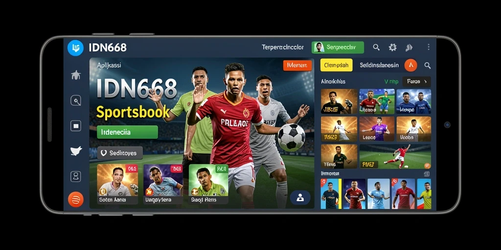 Screenshot IDN668 menunjukkan tampilan antarmuka taruhan olahraga yang interaktif.