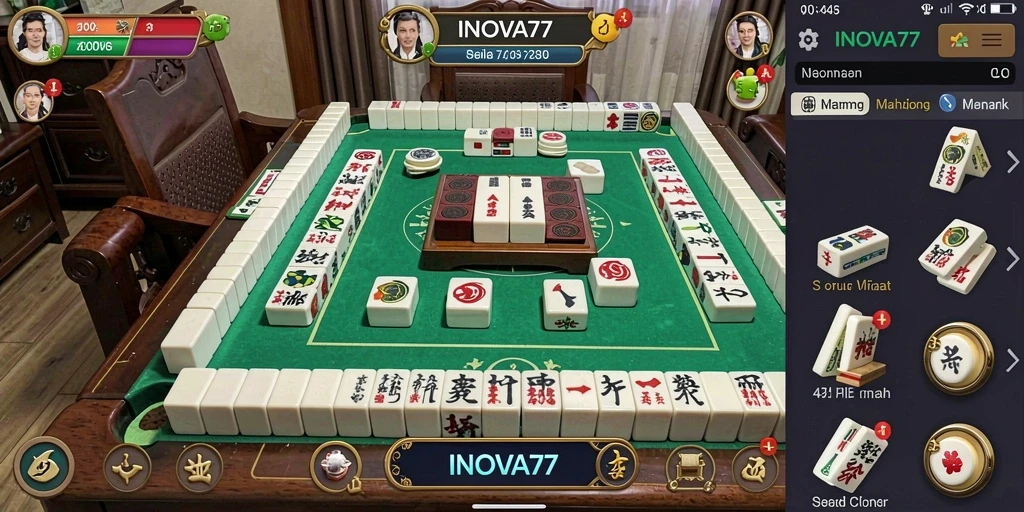 Tampilan gameplay menarik dari INOVA77 yang menunjukkan keseruan permainan Mahjong.