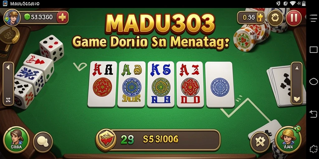 Tampilan gameplay yang mendebarkan dari MADU303 saat bermain Domino.