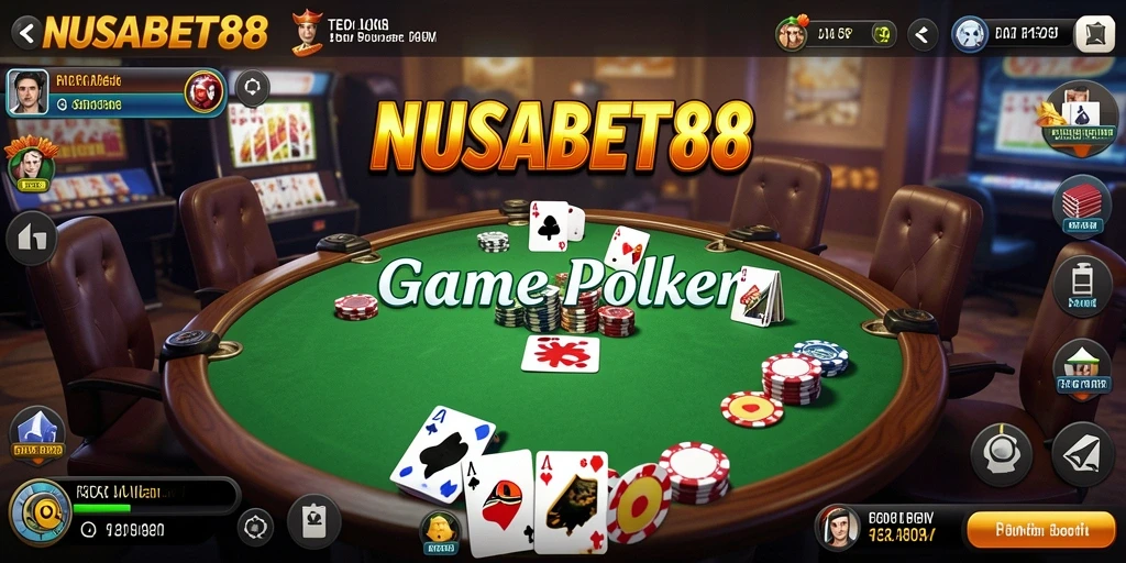 Tampilan gameplay Poker yang seru dan menarik di NUSABET88.