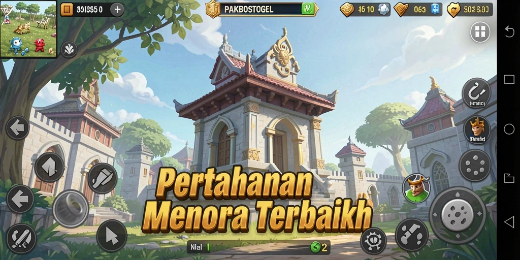 Tampilan gameplay PAKBOSTOGEL yang mendebarkan dalam pertempuran Tower Defense.