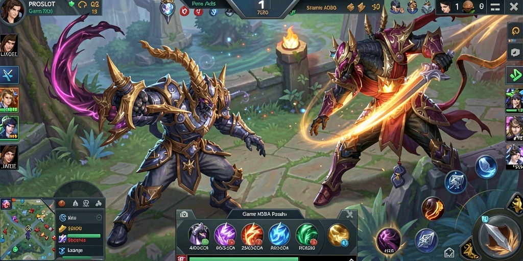 Tampilan gameplay epik dari PROSLOT MOBA.