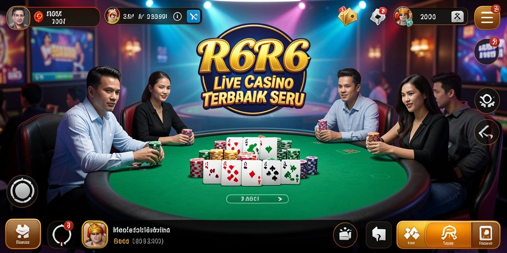 Tampilan gameplay Live Casino yang menarik dan interaktif di R6R6.