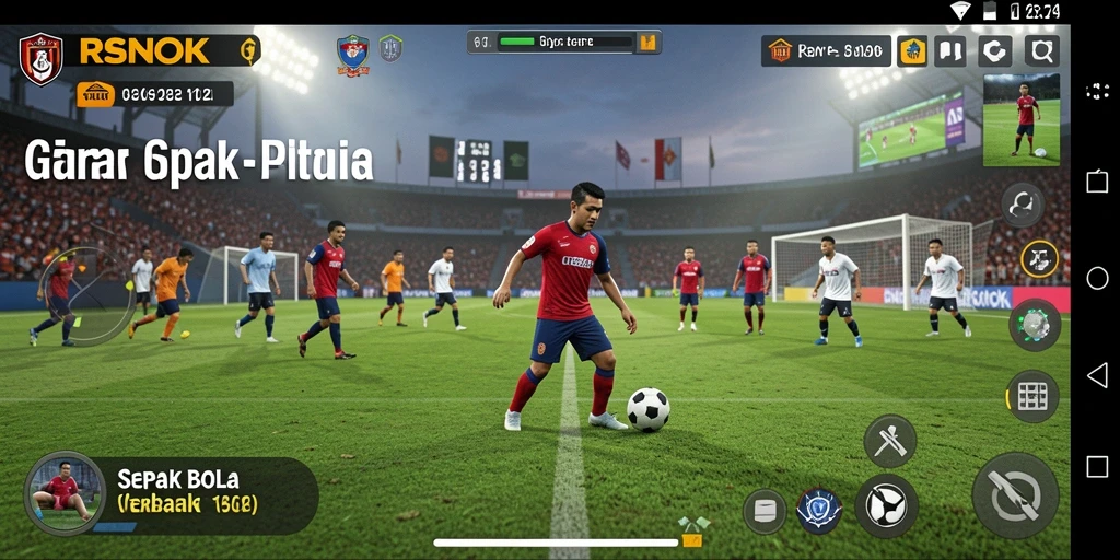 Tangkapan layar RSNOK menunjukkan momen seru saat pertandingan sepak bola.
