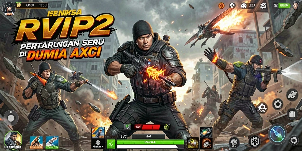 Tangkapan layar gameplay RVIP2 yang menunjukkan aksi mendebarkan dalam pertarungan.