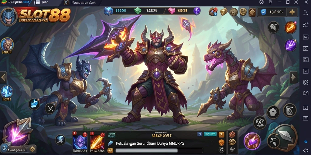 Tangkapan layar menampilkan pertempuran mendebarkan di dunia MMORPG.
